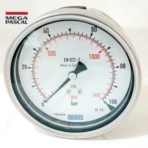 wika 232.50.100 100 bar 2Tig psi 1/2 NPT rue exzentr